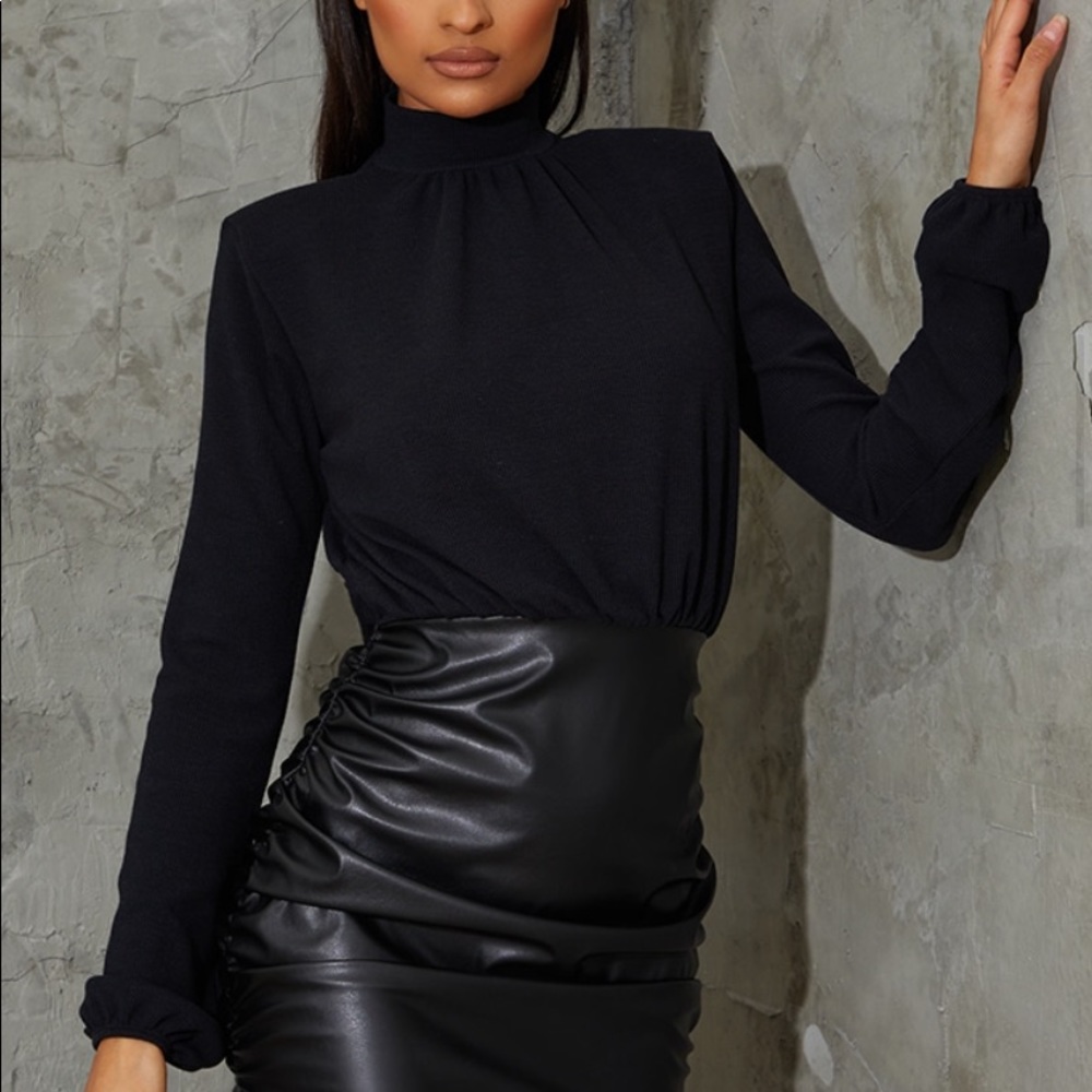 New pretty little things black leather dress
